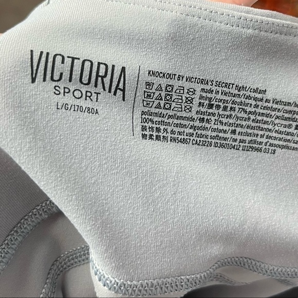 Victoria's Secret Sport VSX Knockout Light Gray 7/8 Athletic Leggings L - Picture 6 of 6